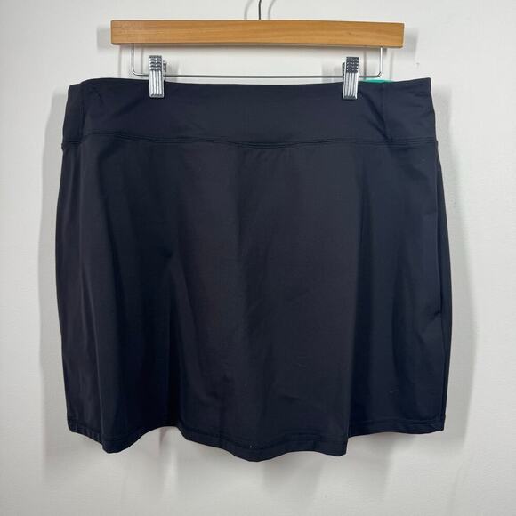 Lands End Skort Women 1X Plus Size Black Nylon Elastane Sport Golf Spring Active - Picture 2 of 7